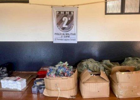 Polícia Militar apreende R$ 46 mil em mercadorias ilegais durante fiscalização em Laguna Carapã