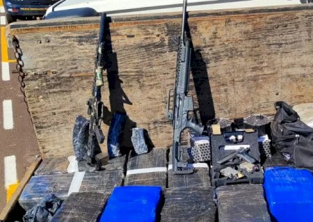 PRF apreende 2,8 toneladas de maconha, haxixe e armas na BR-163 em MS