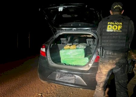 Em Caarapó, DOF apreende mais de 118 kg de drogas em veículo durante bloqueio policial na MS-156