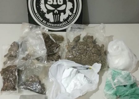 Polícia apreende cocaína, skunk e pó que seria usado para 'batizar' entorpecente