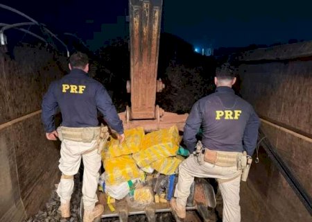 PRF apreende 3,4 toneladas de maconha em carreta e motorista &eacute; preso